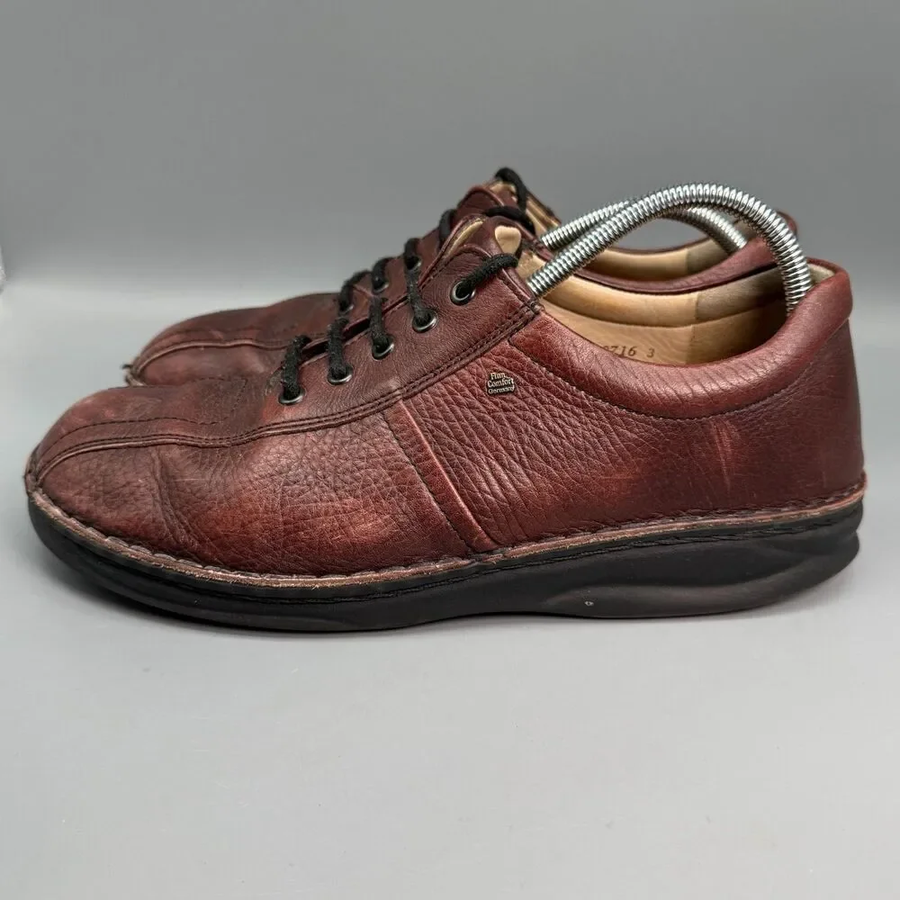 Finn Comfort Dijon Men's 10 Brown Leather Lace Up Oxford Dress Casual Shoes